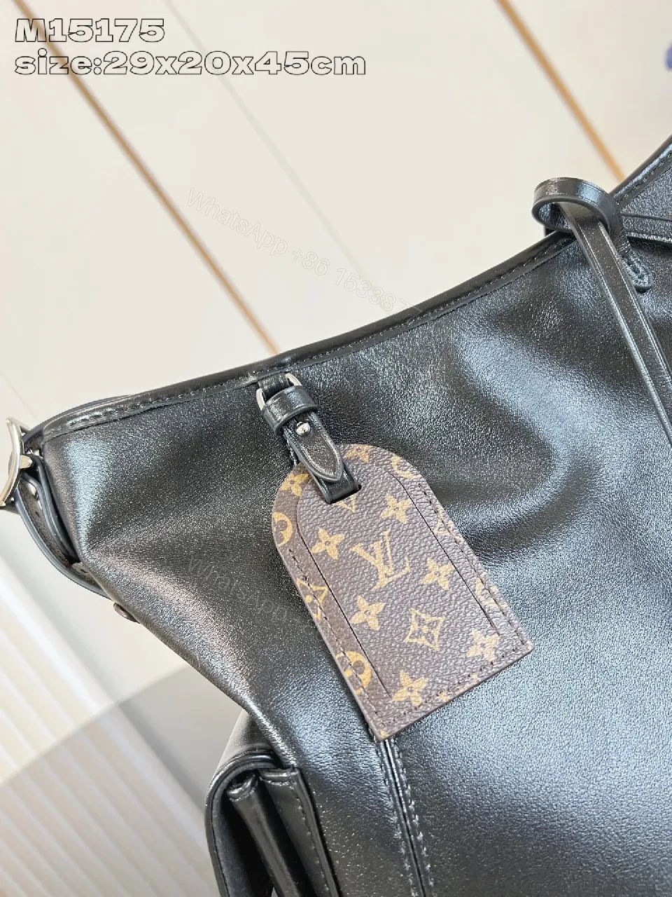 View 4 of Modern Black Leather Tote — Minimalist Luxury, Everyday Versatile Bag