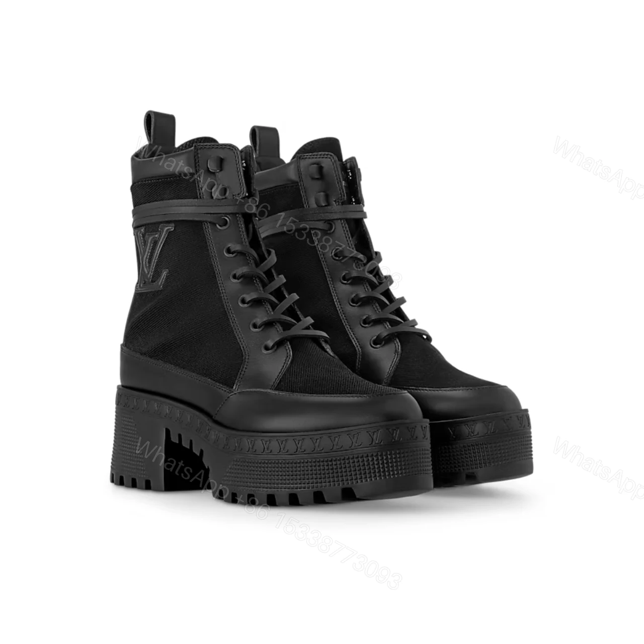 LOUIS VUITTON LAUREATE PLATFORM DESERT BOOT BLACK 1AC7RO — view 1