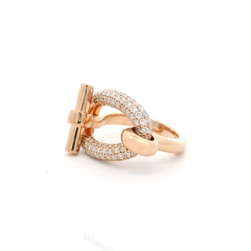 View 3 of 18K Rose Gold Hermes Lab Diamond Adage Women Ring