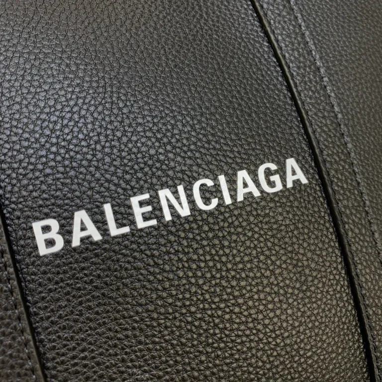 View 6 of Sleek Pebbled Leather Tote â€“ Balenciaga-Inspired, Black, All-Day Versatility