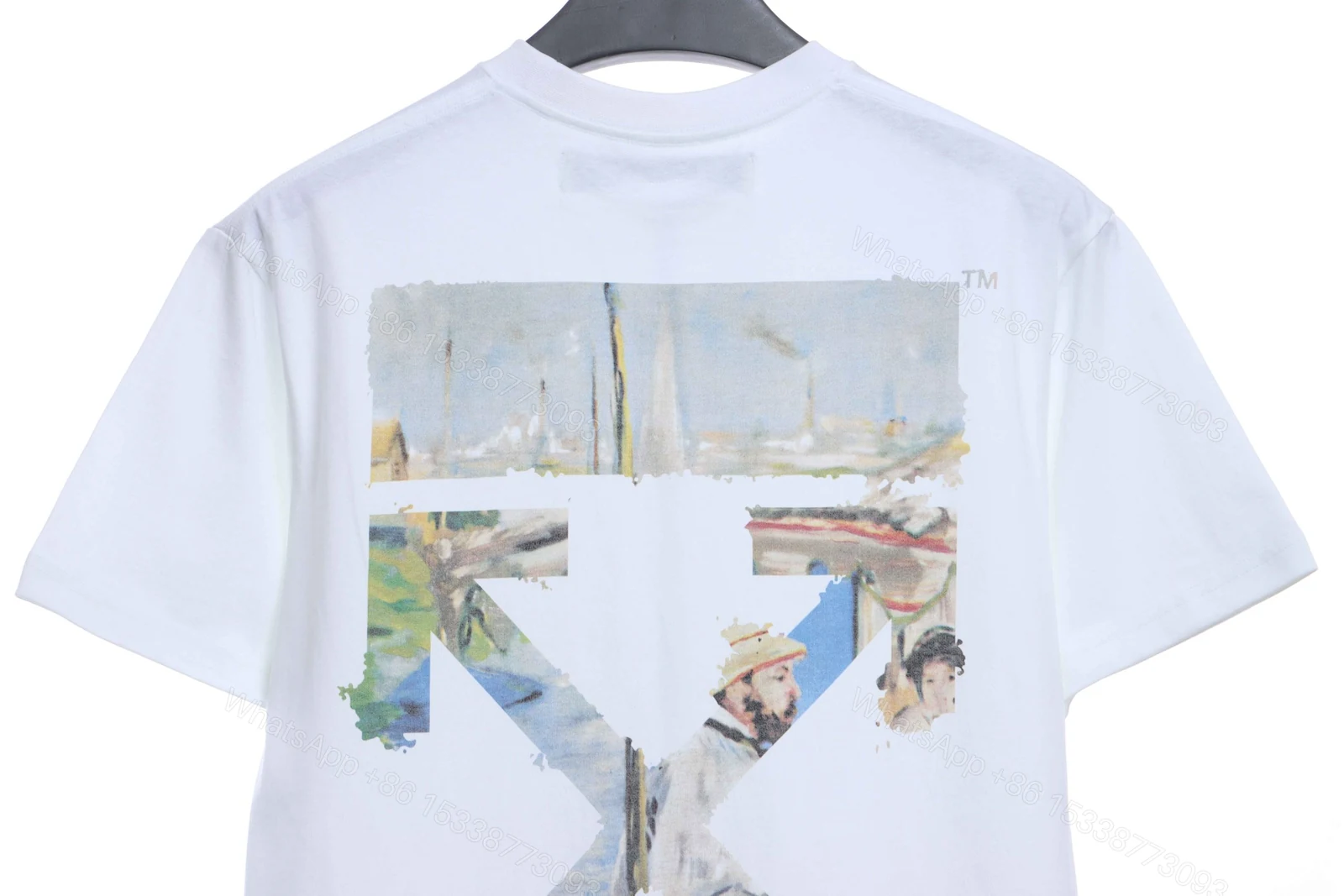 View 5 of Off-White Oil Painting Printing White T-Shirt
