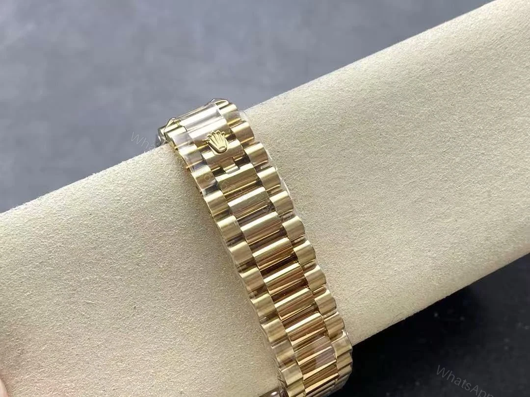 View 4 of Replica Rolex Day-Date 228398TBR Yellow Gold & Diamonds Black Dial