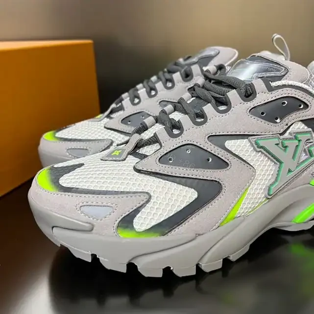 View 5 of LOUIS VUITTON RUNNER TATIC SNEAKERS IN GREY AND GREEN – LSVT348