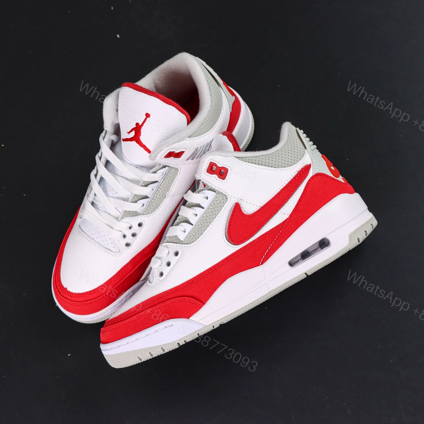 View 8 of Jordan 3 Retro Tinker White University Red