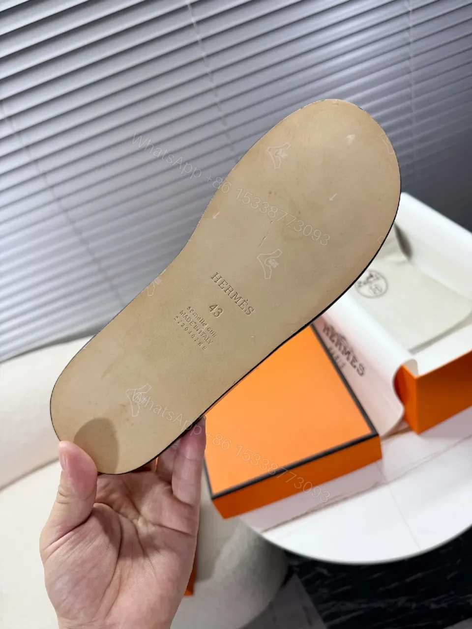View 5 of Blue Coral Slip-On Sandals | Luxury Leather, Modern Comfort, Signature Detailing