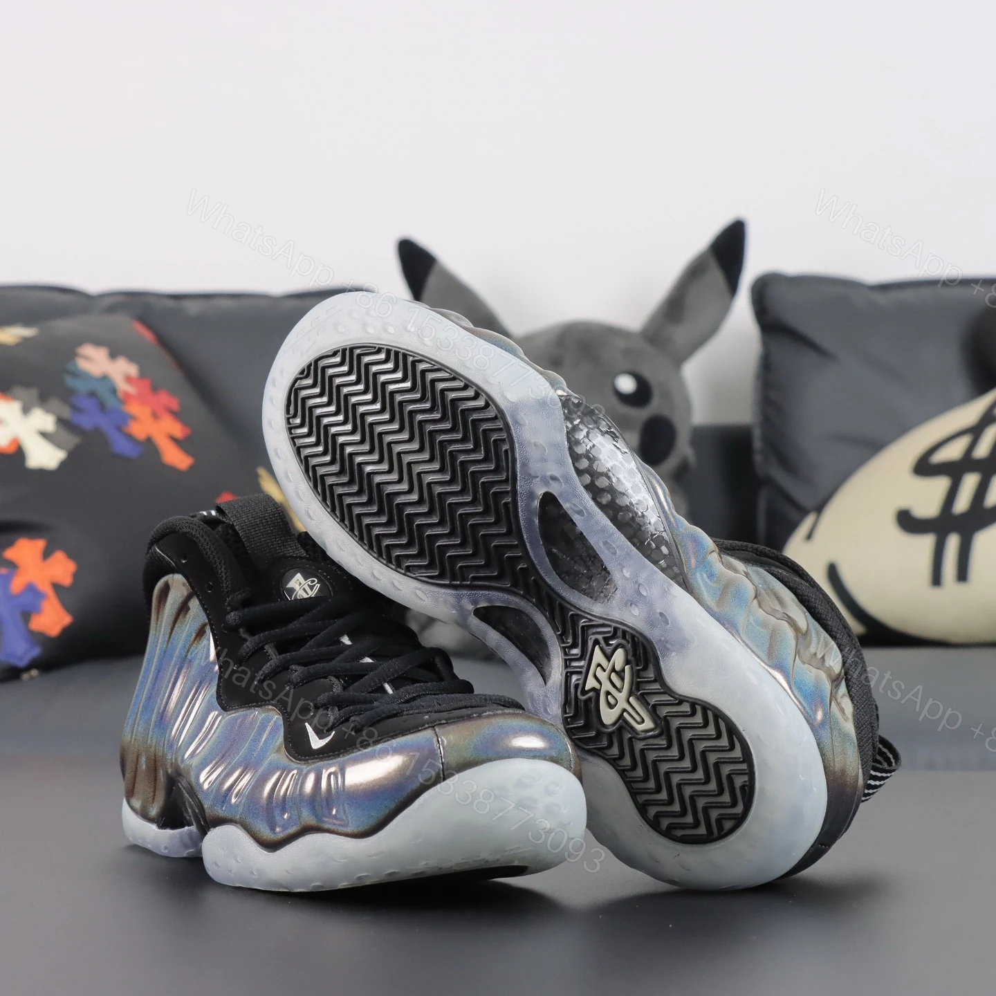 View 3 of Foamposite One “’Hologram”