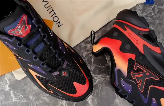 View 4 of LOUIS VUITTON RUNNER TATIC SNEAKERS IN BLACK AND ORANGE – LSVT347