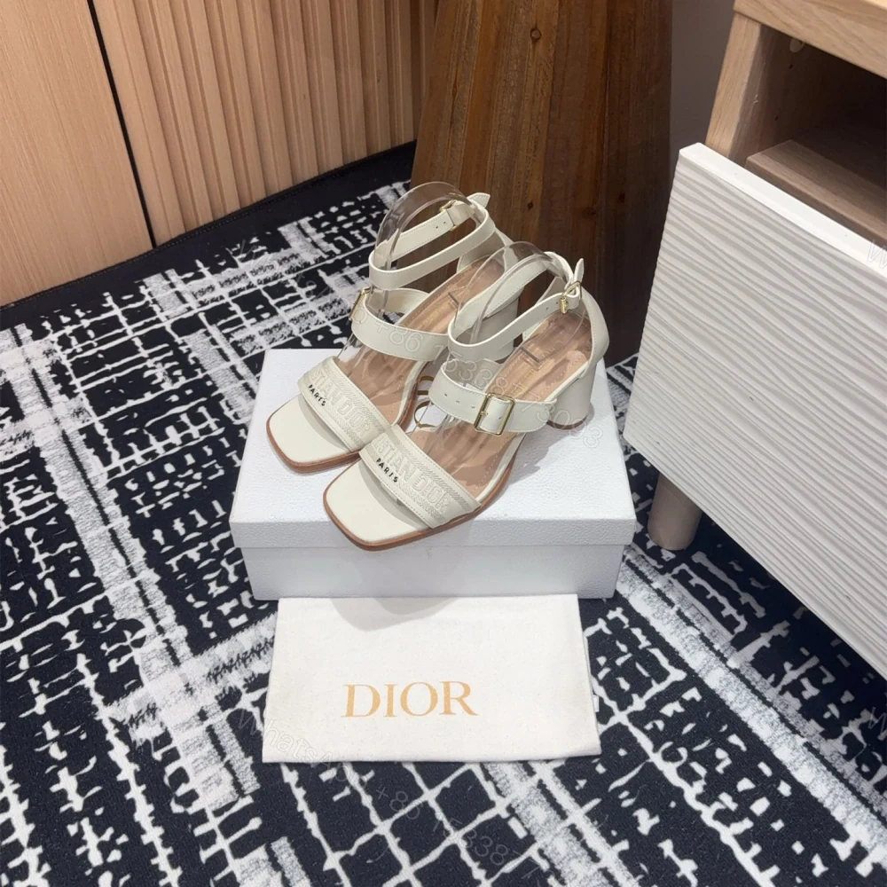 View 3 of 高仿Dior*Dway3系列KDO182高跟刺繡涼鞋白色免檢版