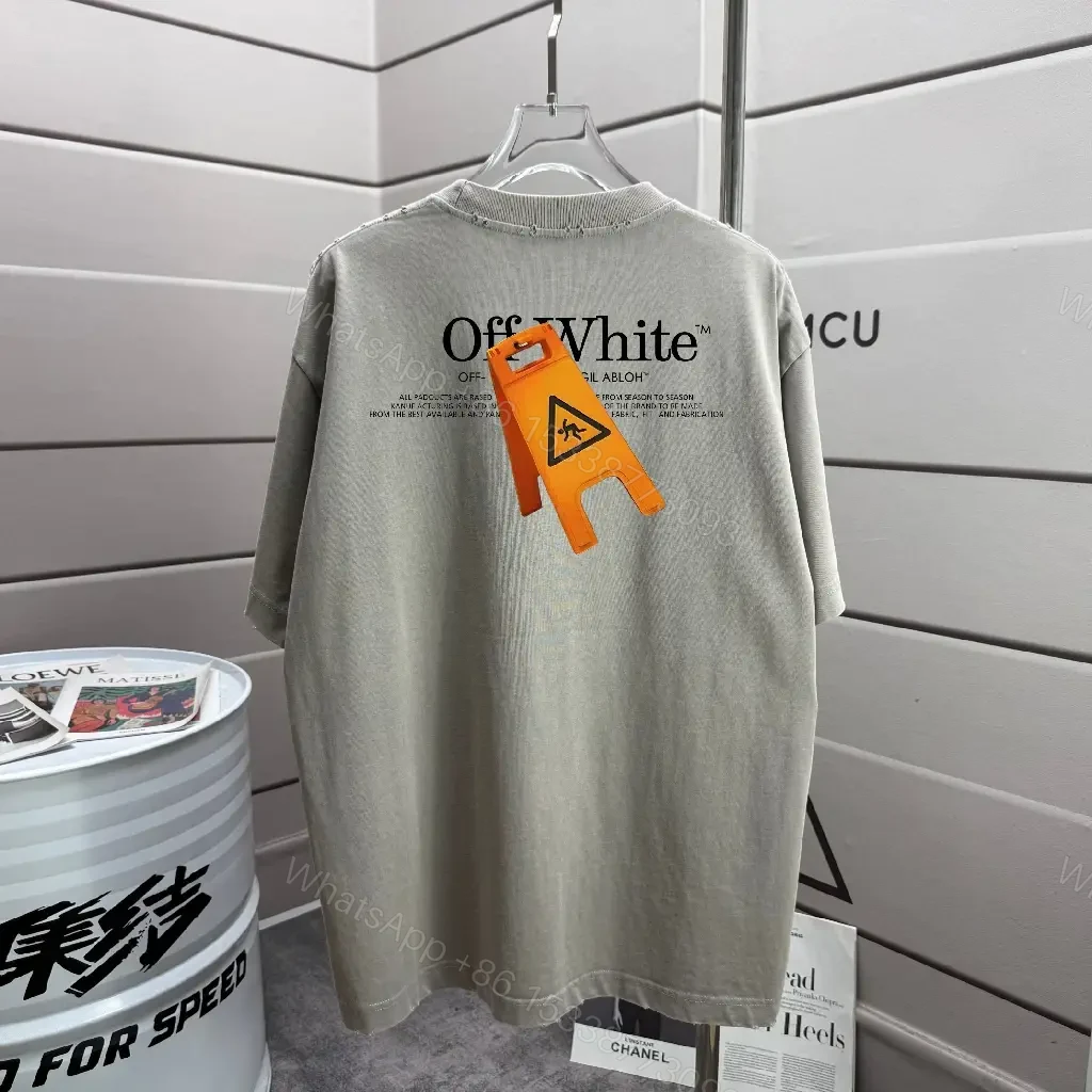 Grey Cotton Blend Relaxed Tee with Subtle Logo — view 1