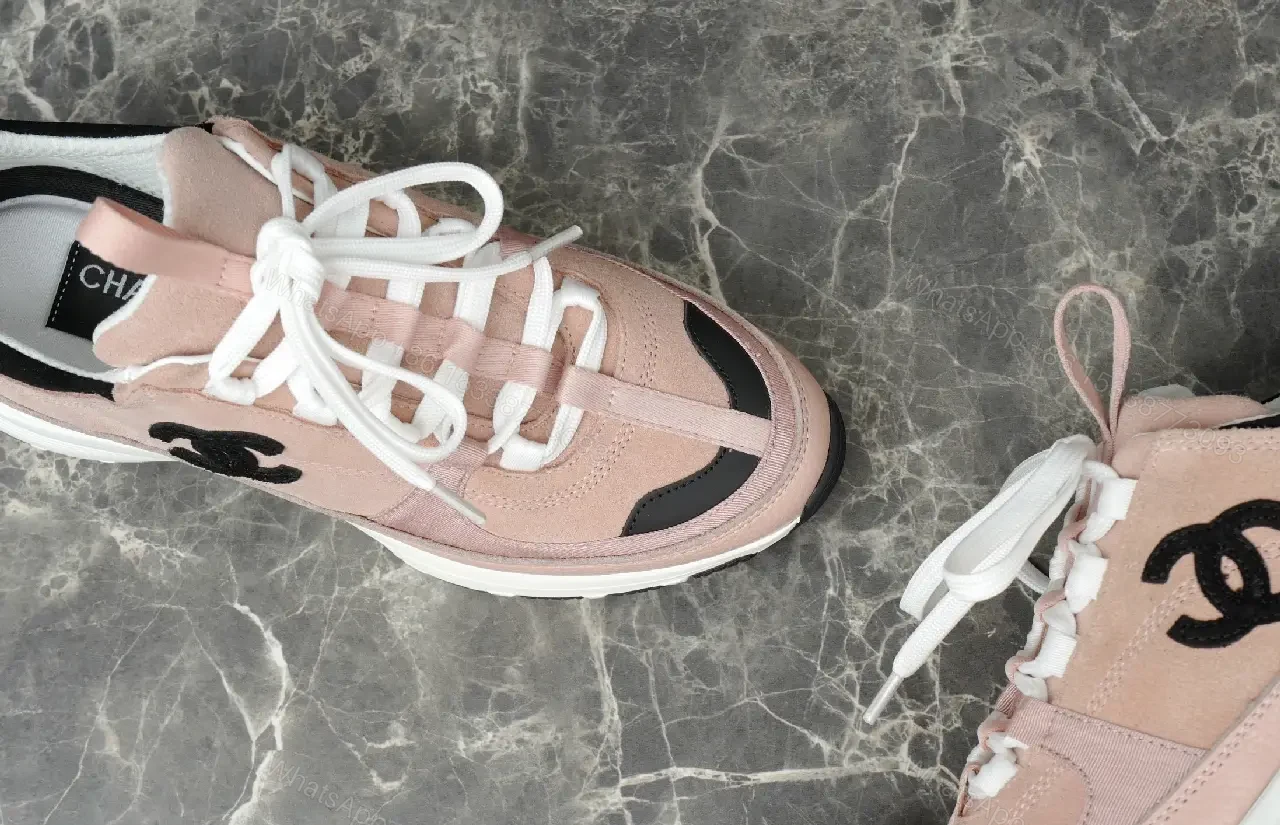 View 10 of Pink & Black Suede-Accent Luxe High-Top Sneakers with Cushioned Sole