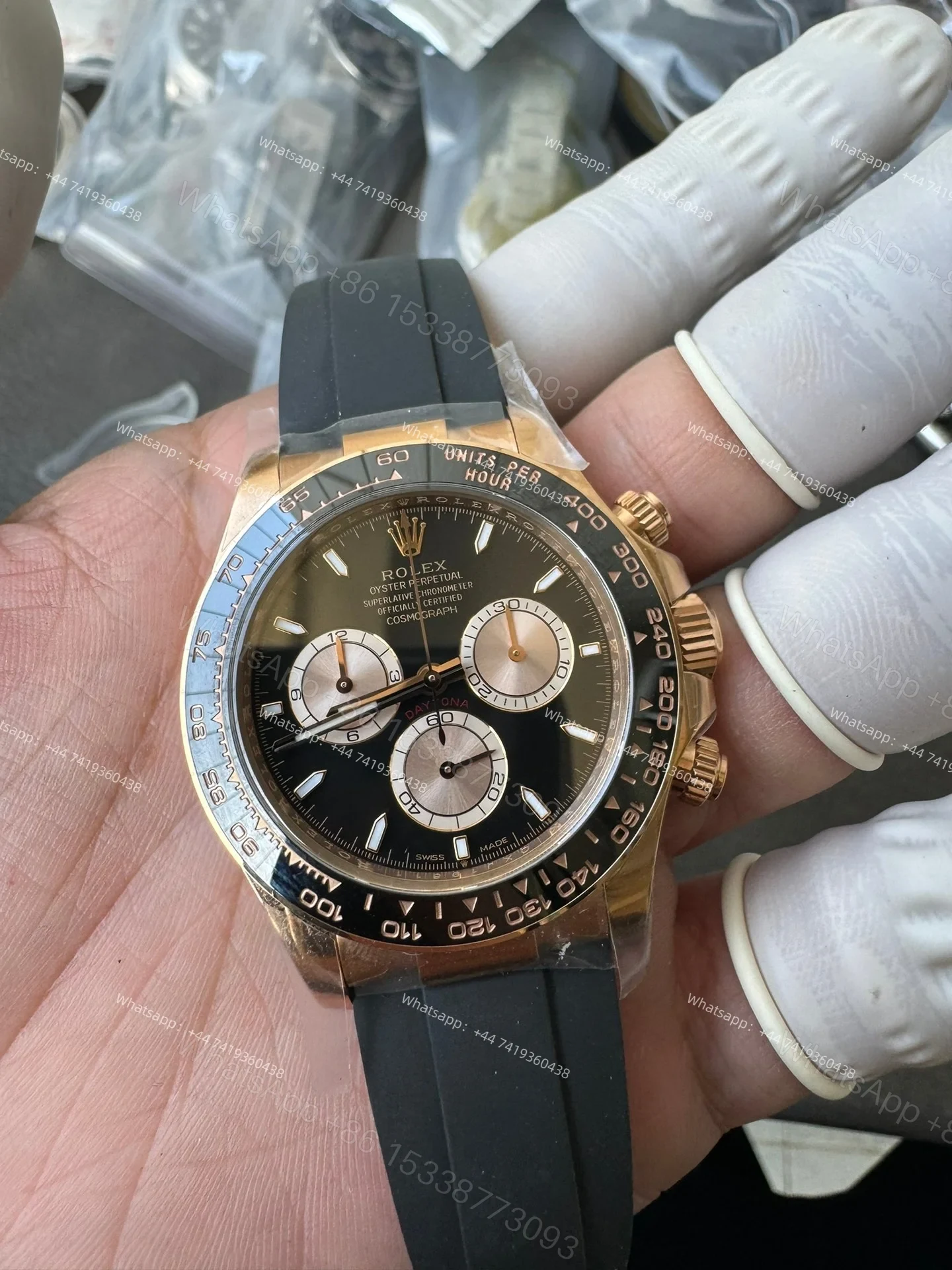 View 7 of Rolex Super Clone Daytona M126515LN-0002 Rose Gold Black Dial 4131 Movement