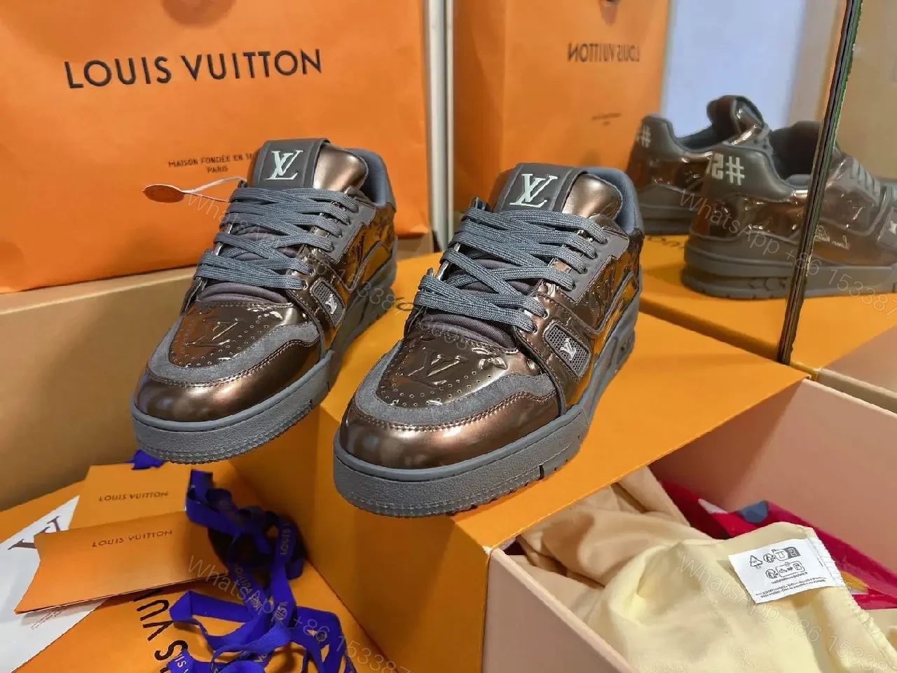 View 2 of Dark Metallic LV-Heritage Runner: Bold Luxury, All-Day Comfort