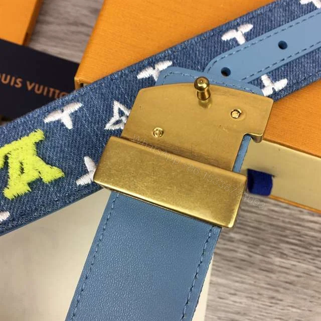 View 5 of LOUIS VUITTON BLUE DENIM ‘NEW WAVE’ BELT – B105