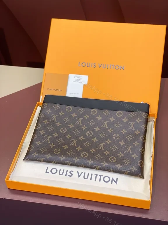 View 3 of Bold Monogram LV Clutch: Luxe, Versatile Evening Essential