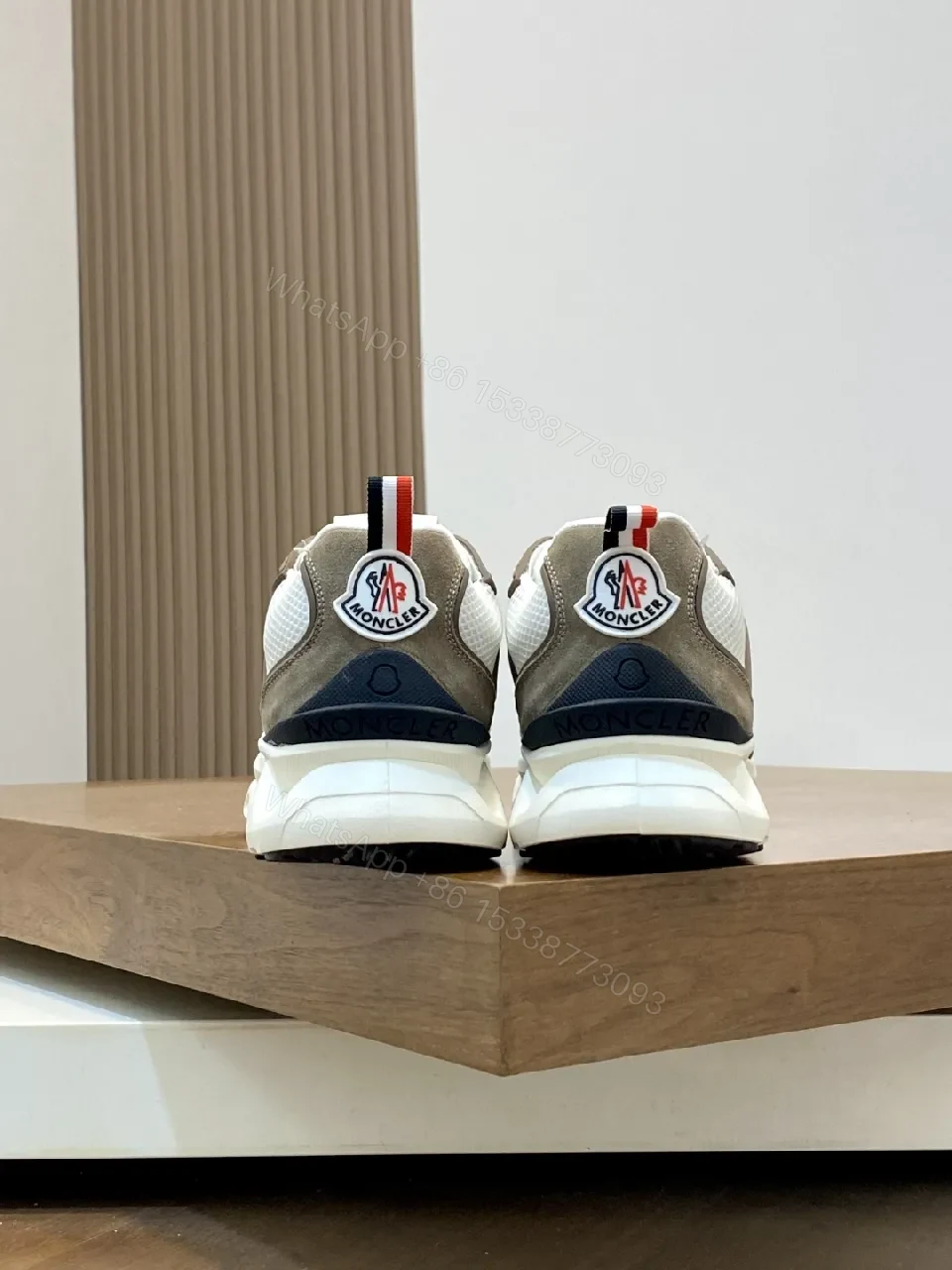 View 6 of Taupe Suede Mesh High-Top Sneaker with Cushioned Midsole