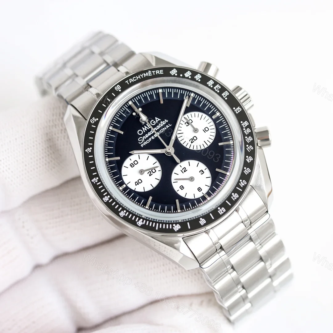 View 2 of Omega Speedmaster Silver Replica 42MM Premium Steel Bracelet Moonwatch Edition OM-SP-SLV-STL-42