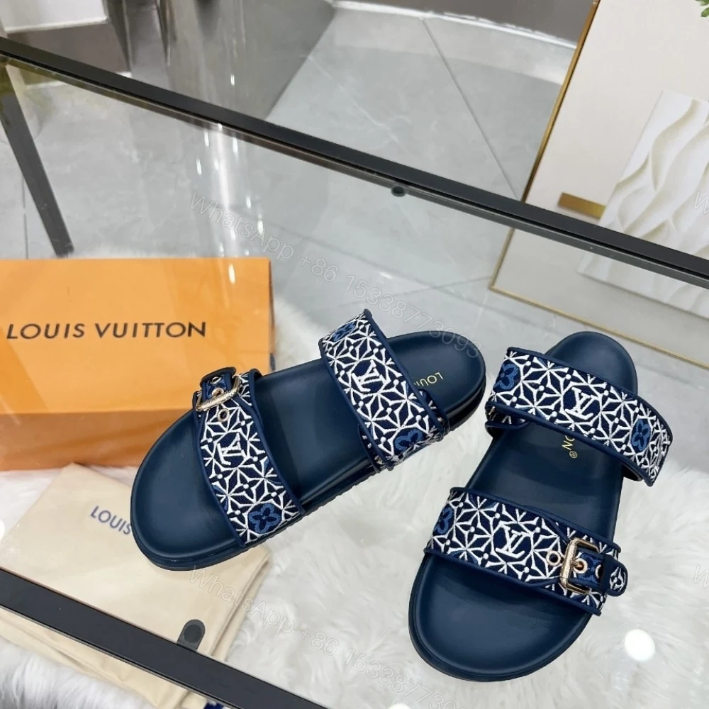 View 4 of LOUIS VUITTON BOM DIA FLAT COMFORT MULE NAVY BLUE 1AHMC7