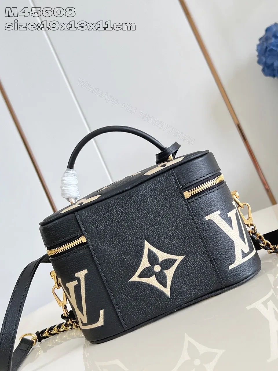 View 6 of Monogram Crossbody: Structured Pebble Leather, Gold Hardware
