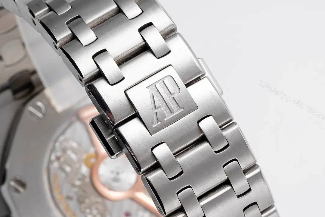 View 6 of JF Factory Audemars Piguet Royal Oak Offshore Stainless Steel Bracelet Watch with Blue Dial and 4404 Chronograph Movement