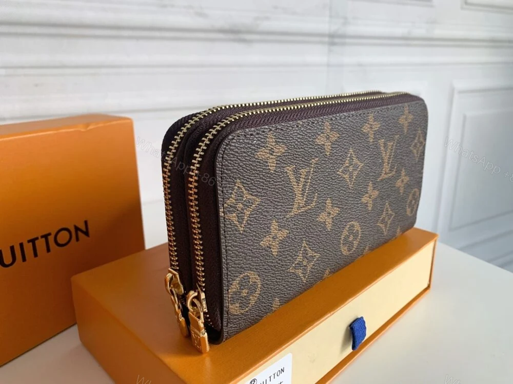 View 2 of Louis Vuitton Long Double Zipper Wallet Monogram Brown 19Cm