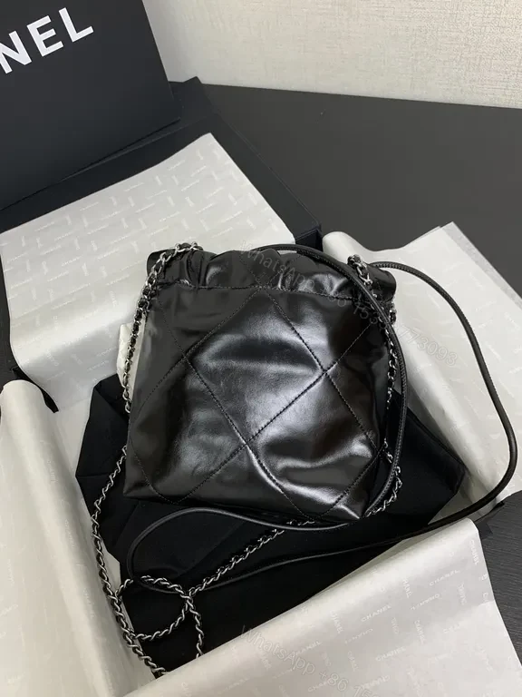 View 2 of Chanel-Inspired Chain-Handled Quilted Leather Bag