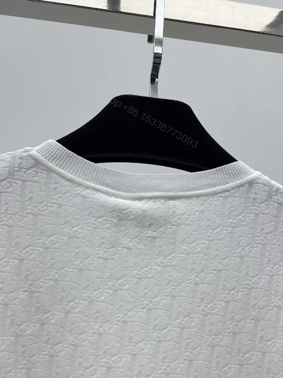 View 6 of Off-White Knit Top with Textured Cable Detail