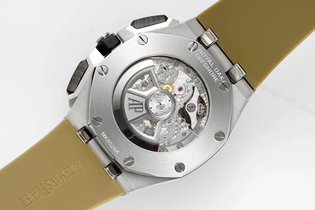 View 9 of 8F Factory Audemars Piguet Royal Oak Offshore 26420 Desert Yellow Smoked Dial Watch with Beige Strap