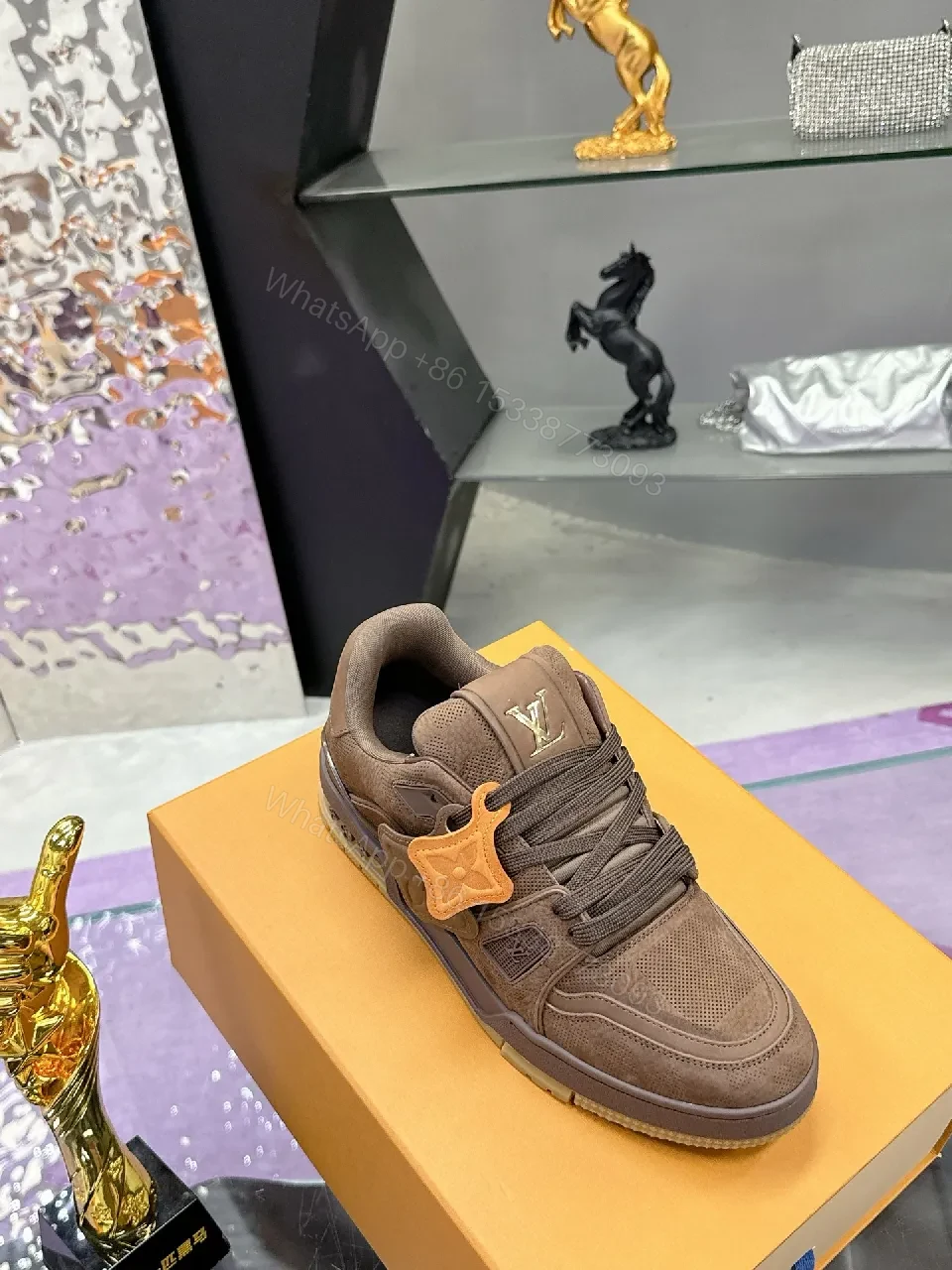View 3 of Brown Suede Mesh Luxury Sneaker | All-Day Comfort, Subtle Luxury