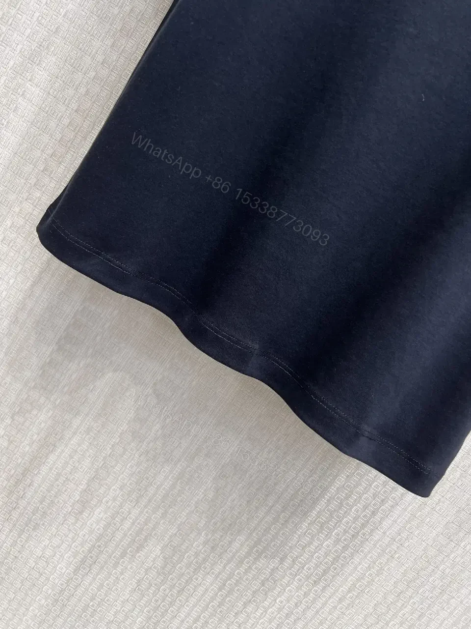 View 5 of Black Cotton T-Shirt with Embroidered Logo Chanel Style Tee