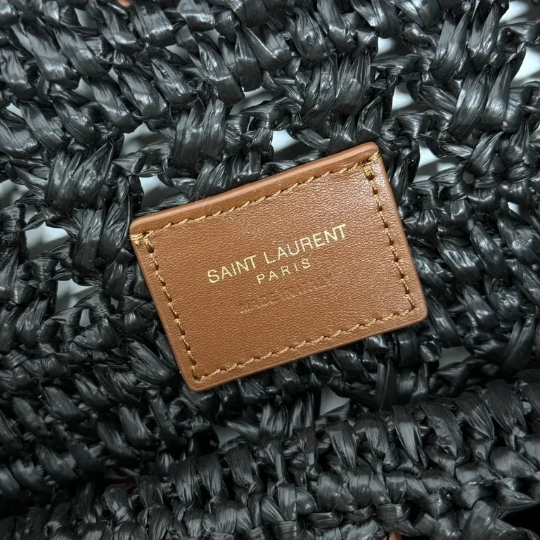 View 6 of Textured Crochet Tote: Luxury YSL-Inspired Hardware Bag