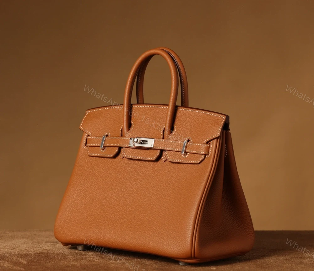 View 3 of 獨家正品級別高仿HermesBirkin25系列金棕銀扣