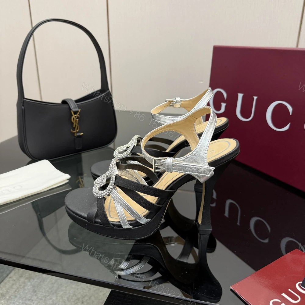 View 7 of Gucci Women Pump With Crystal Interlocking G Black
