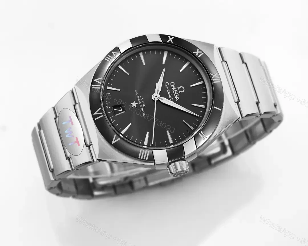 View 4 of Omega Constellation Star Series 5th Generation Ceramic Bezel Watch Black Dial 41MM Stainless Steel Case 8900/8901 Co-Axial Movement