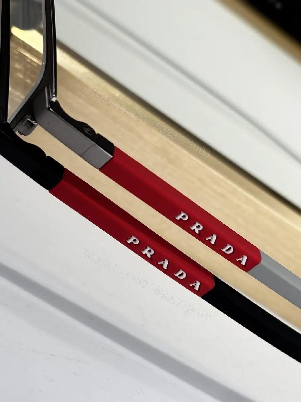 View 8 of Black Acetate Eyewear: Luxe, Rectangular Frames with Red Accents
