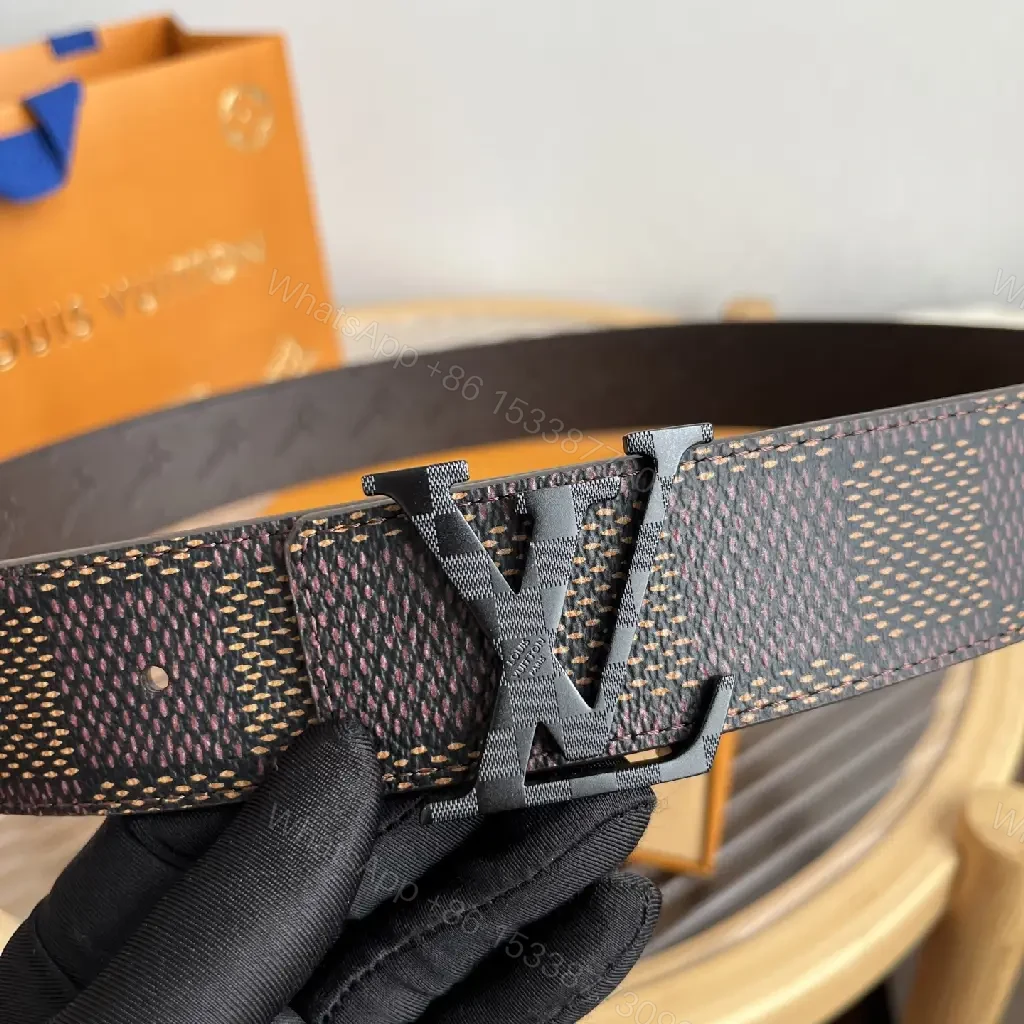 View 6 of Dark Brown Belt Monogram Pattern Slider Belt with LV Buckle