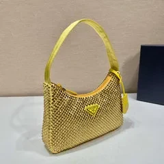 View 3 of SPARKLING HOBO BAG 23 IN YELLOW NYLON ATTACHED FULLY CRYSTALS