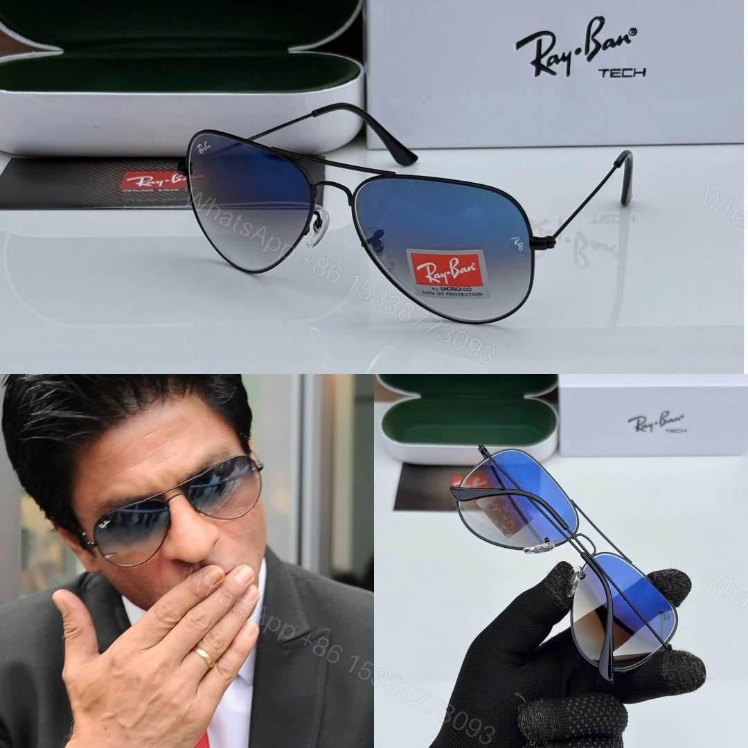 View 2 of First Copy Rayban 3026 Black Blue Shades Glass Quality