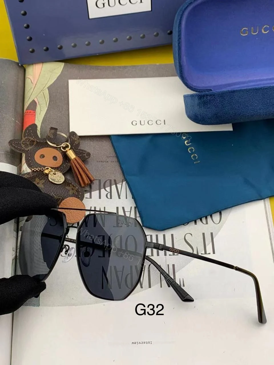 View 2 of Gucci Pilot 61 mm Men`s Sunglasses