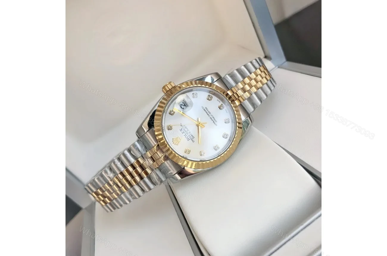 View 3 of Replica Rolex Datejust RG/SS Jub Sliver/Dia 36/28 mm