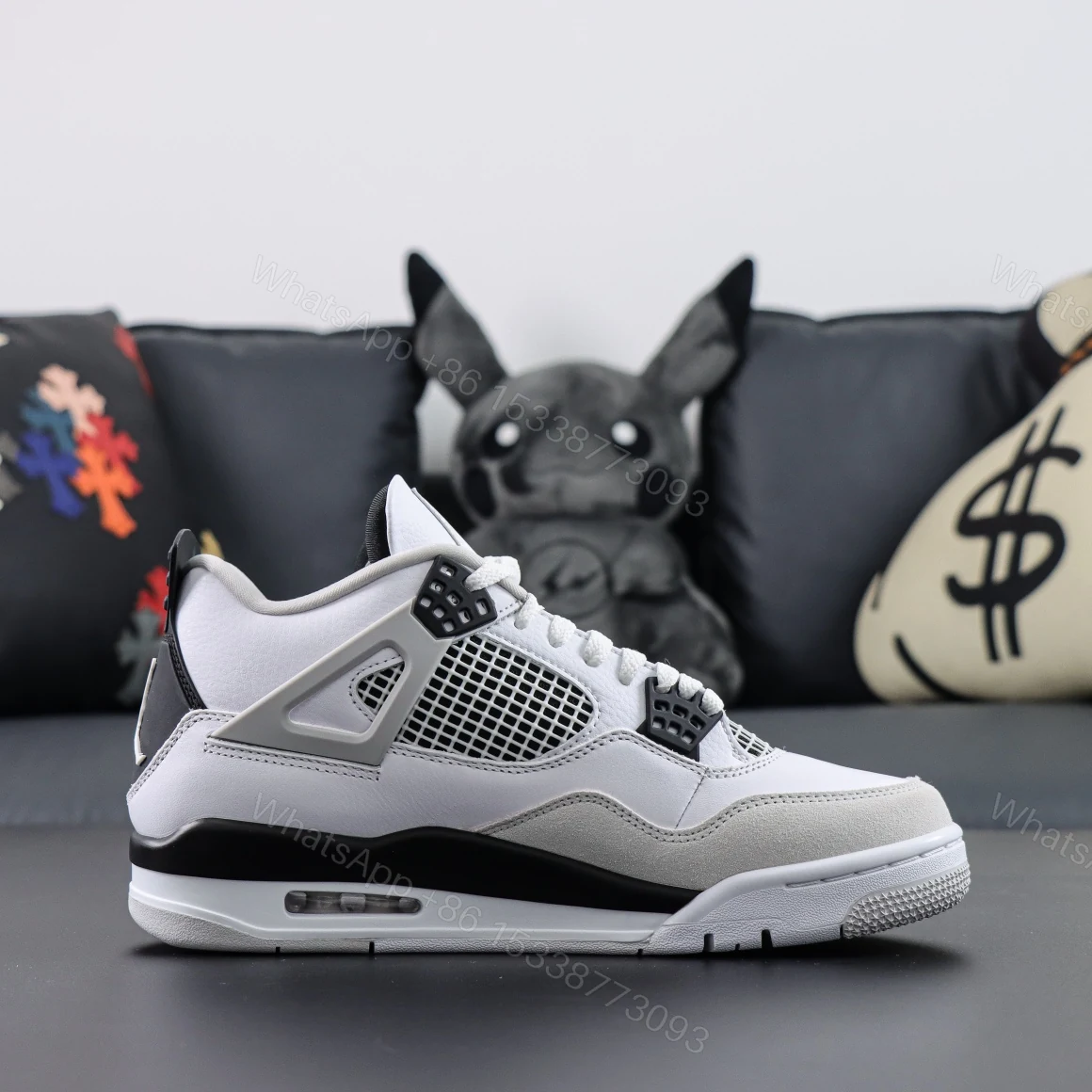 View 2 of Air Jordan 4 Retro Military Black Reps