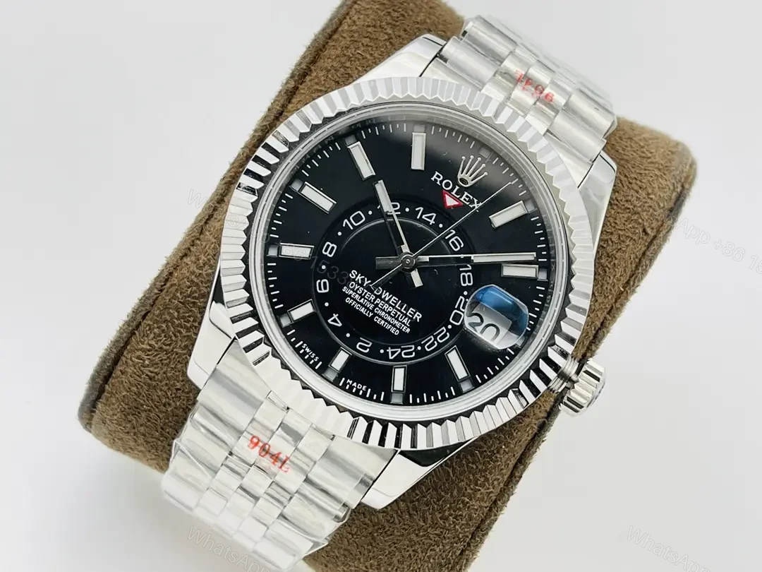 View 3 of Rolex Sky-Dweller Black Dial Jubilee Replica 42mm 336934-0008
