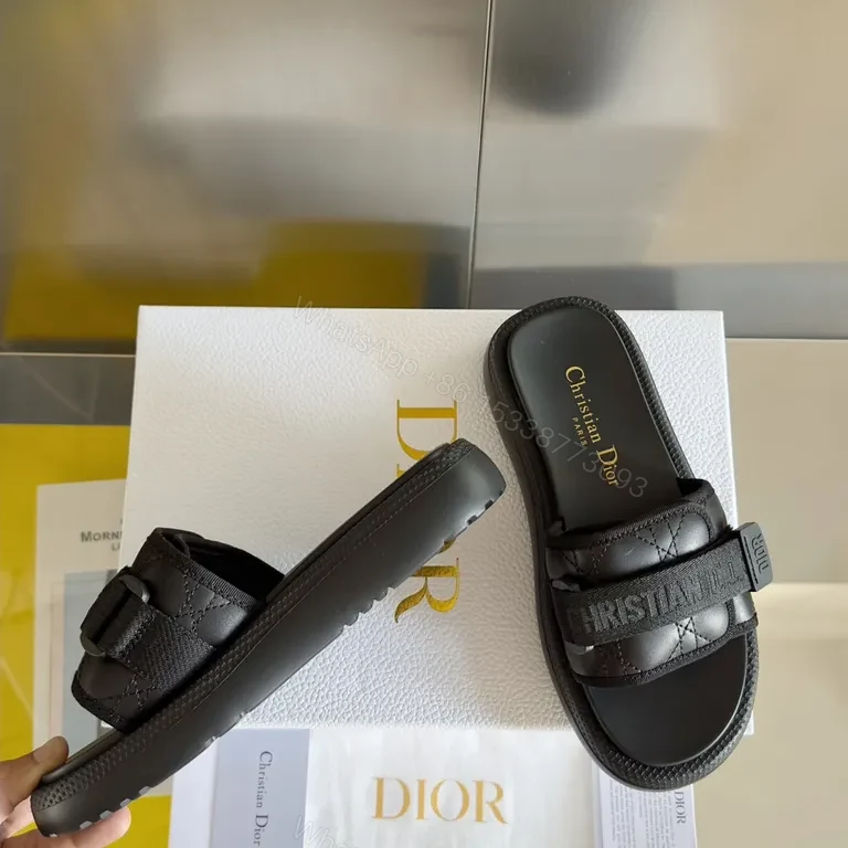 View 6 of Minimalist Leather Slide with Signature Detailing - Designer-Inspired Comfort