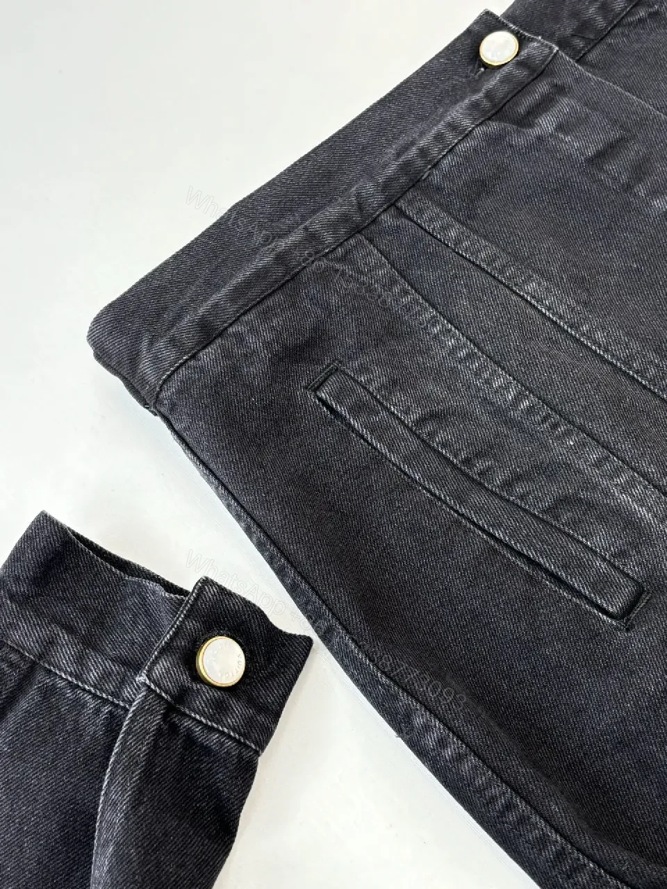View 4 of Dark Denim Jacket, Embroidered Logo, Casual Luxe Outerwear