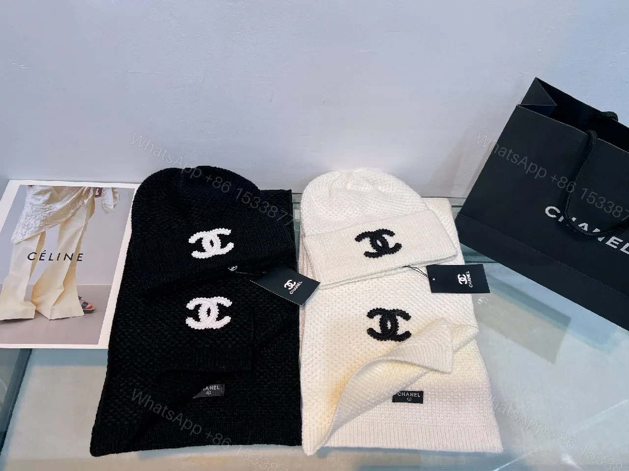 Two-Tone Knit Beanie Set: Luxe Texture, All-Season Comfort — view 1