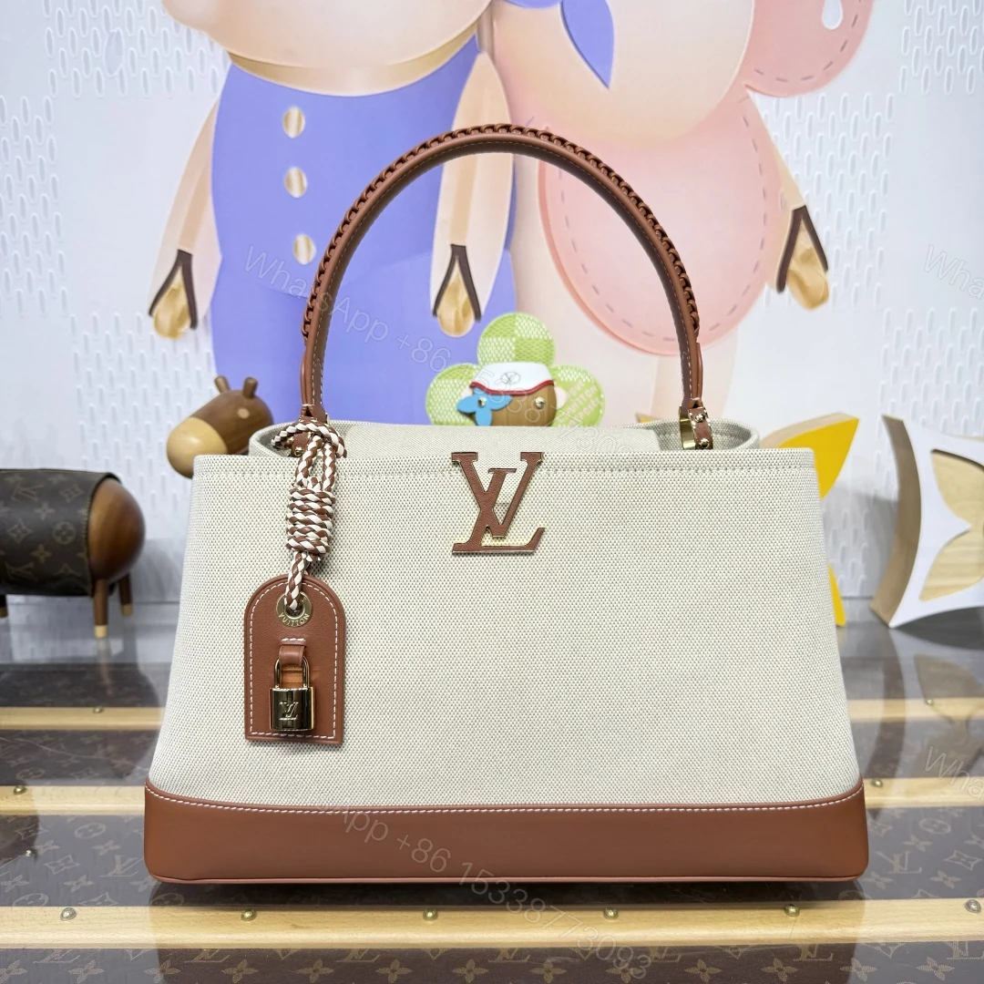 Louis Vuitton Capucines Weekender Bag Tan Canvas — view 1