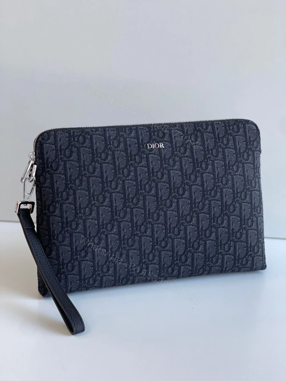 DIOR Oblique Jacquard Triangle Case Black Multicolor — view 1