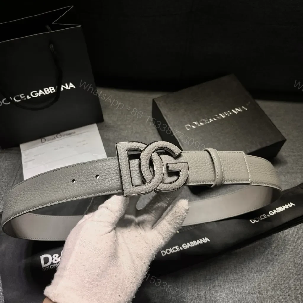 View 3 of Textured Leather Belt Duo with GG Buckle—Modern Comfort Belt