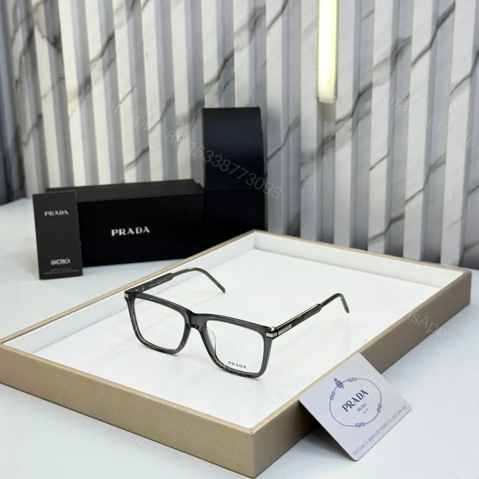 Prada Men Grey Optical Frame — view 1