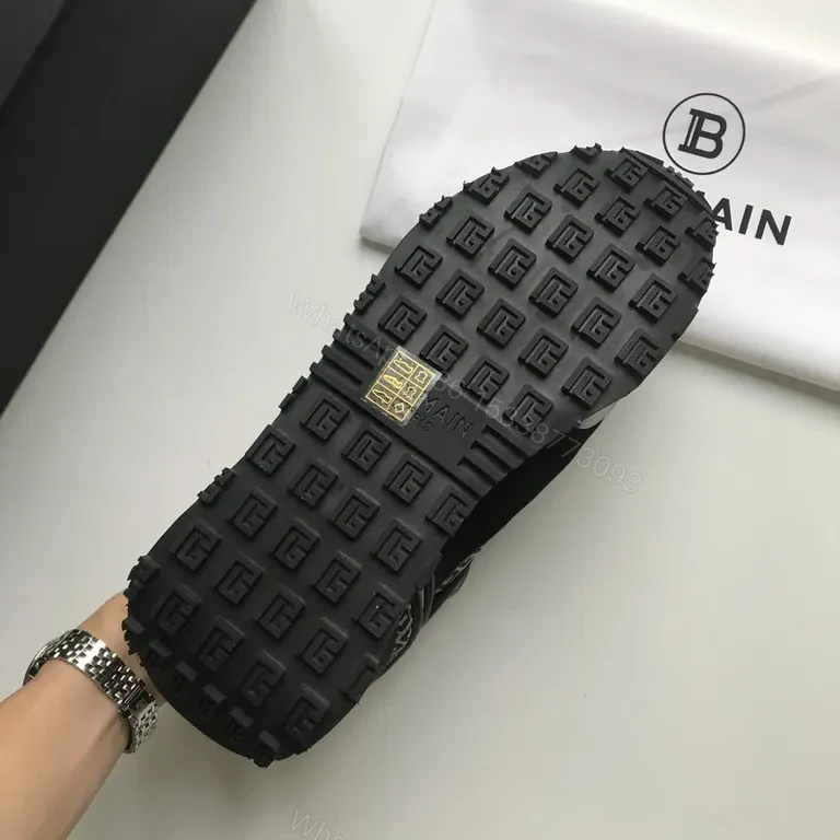 View 6 of Balmain Luxe High-Top Sneaker: Textured Leather Comfort