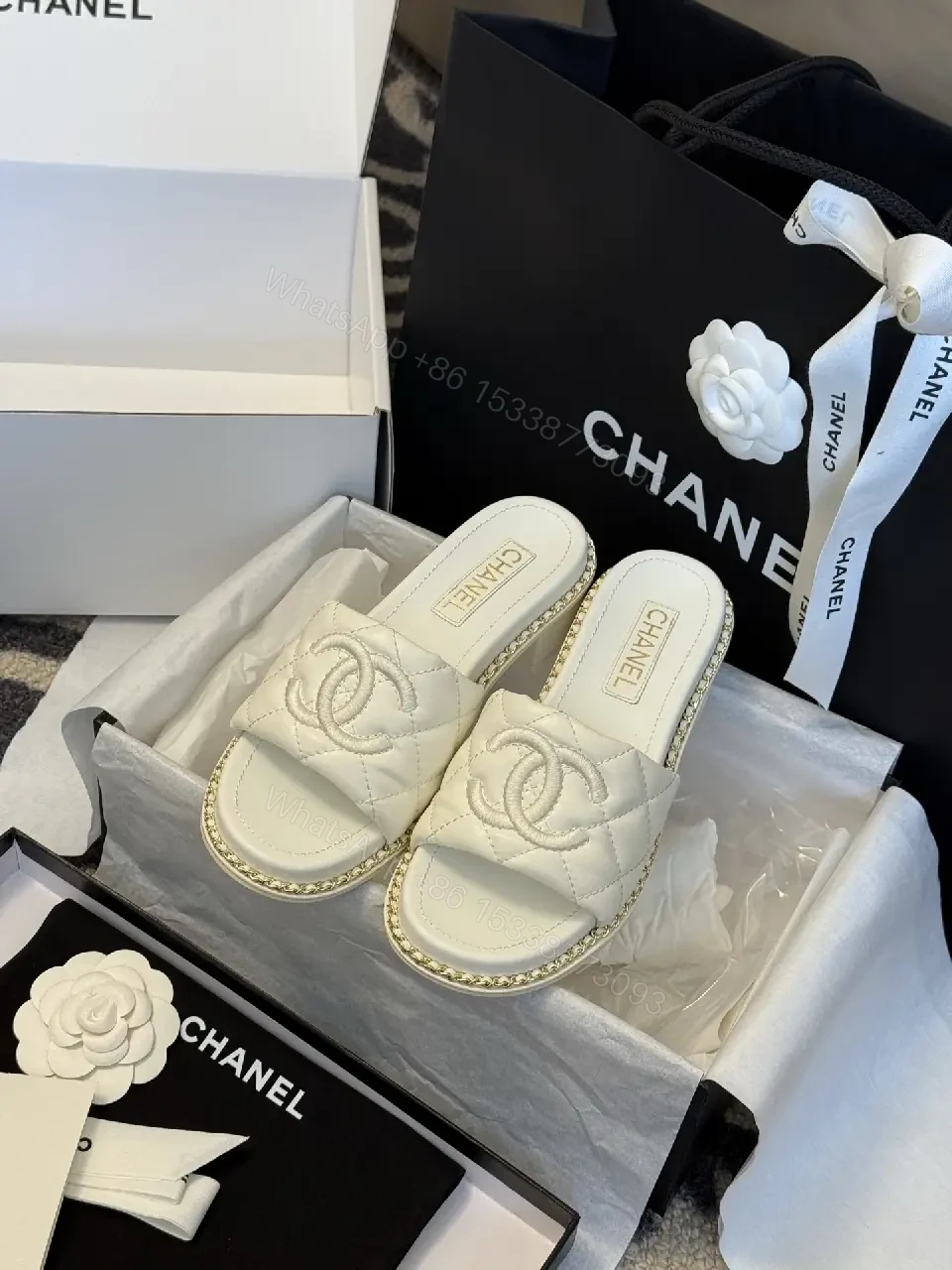 View 8 of Quilted Slip-Ons: Luxury Comfort with Iconic Emblem